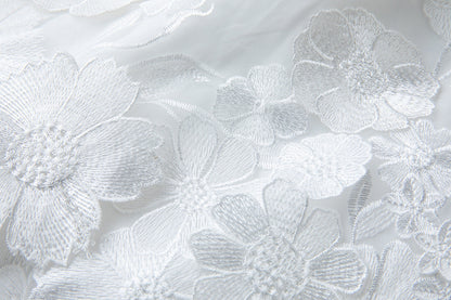 Georgia 3d Floral Lace Mini Dress in White