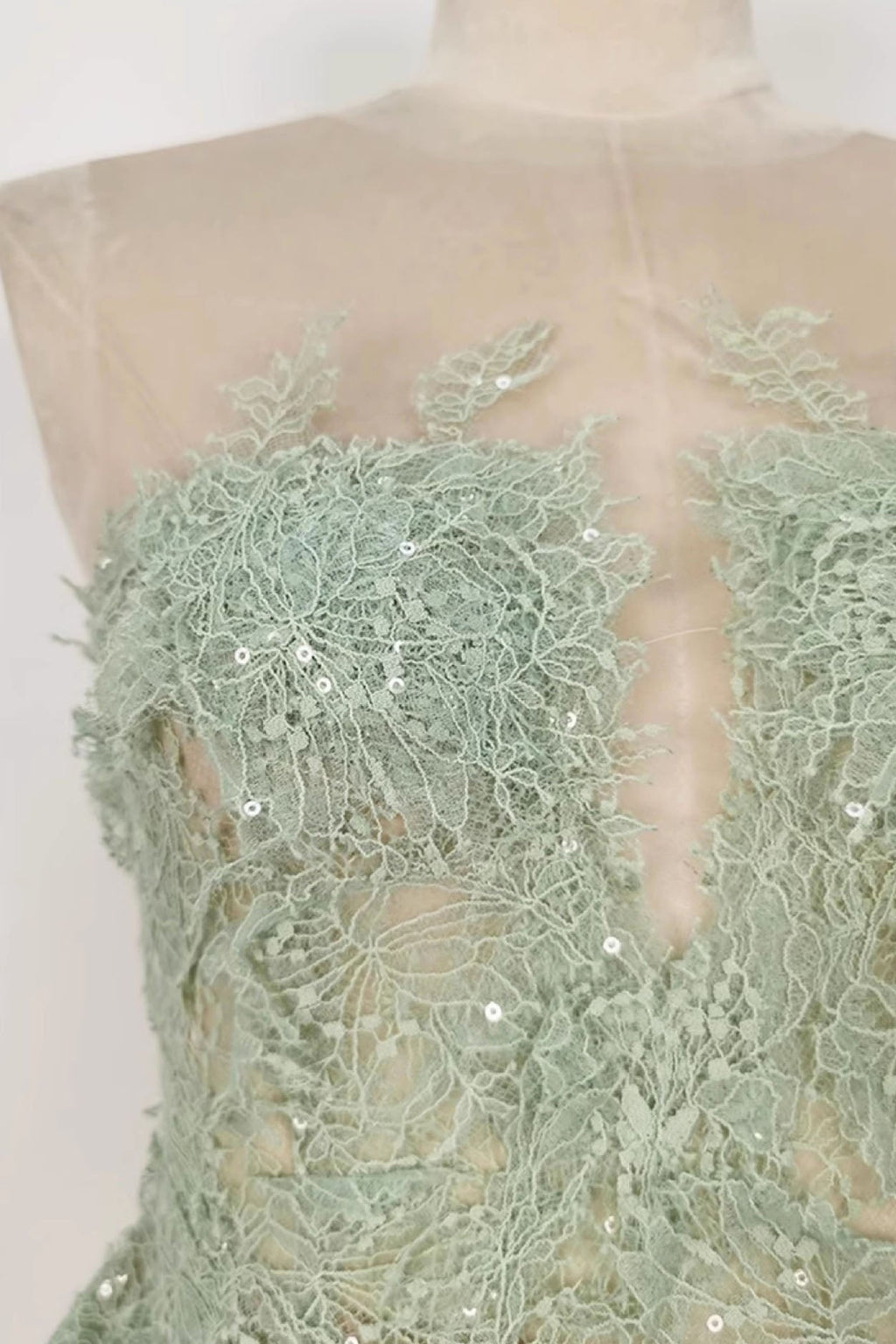 Mint Beaded Lace Dress Avalabel
