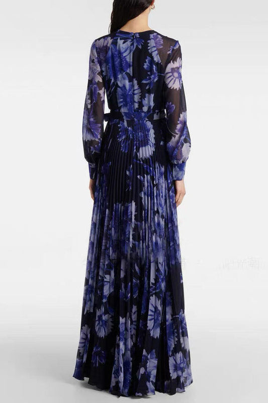 jacqueline v-neck silk maxi dress in black