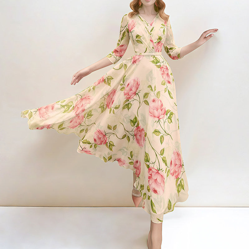 Floral Printed Midi Dress Avalabel