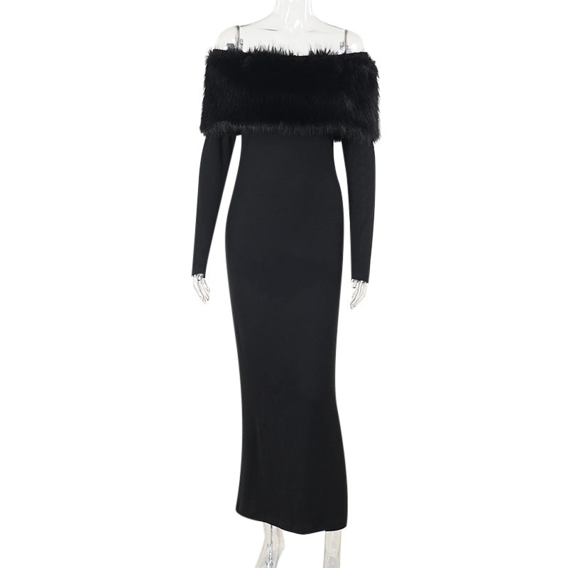susie furry embellished bodycon midi dress in black Avalabel
