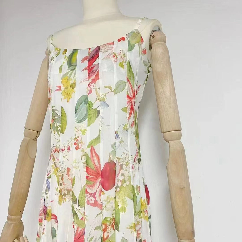Multicolor Floral Print Fauna Gazar Gown Avalabel