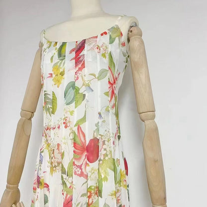 Multicolor Floral Print Fauna Gazar Gown