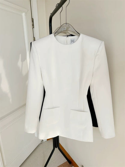 hedda Crepe Suit mini Dress in white