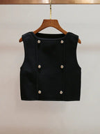 marcia black Double Breasted Vest Avalabel