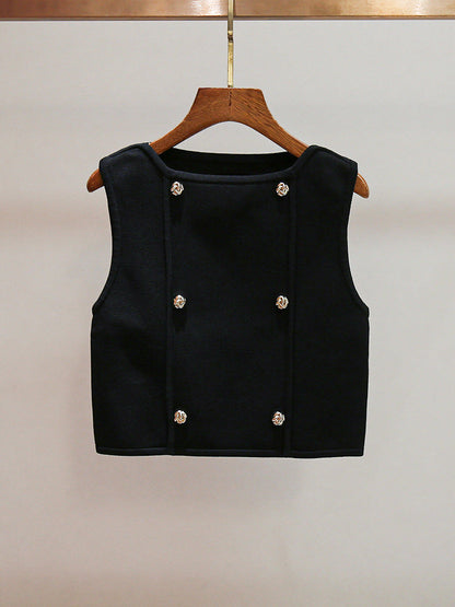 marcia black Double Breasted Vest