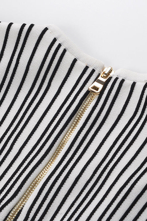 Two-Tone V-Neck Sleeveless Flared Knit Mini Dress Avalabel