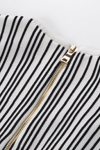 Two-Tone V-Neck Sleeveless Flared Knit Mini Dress Avalabel
