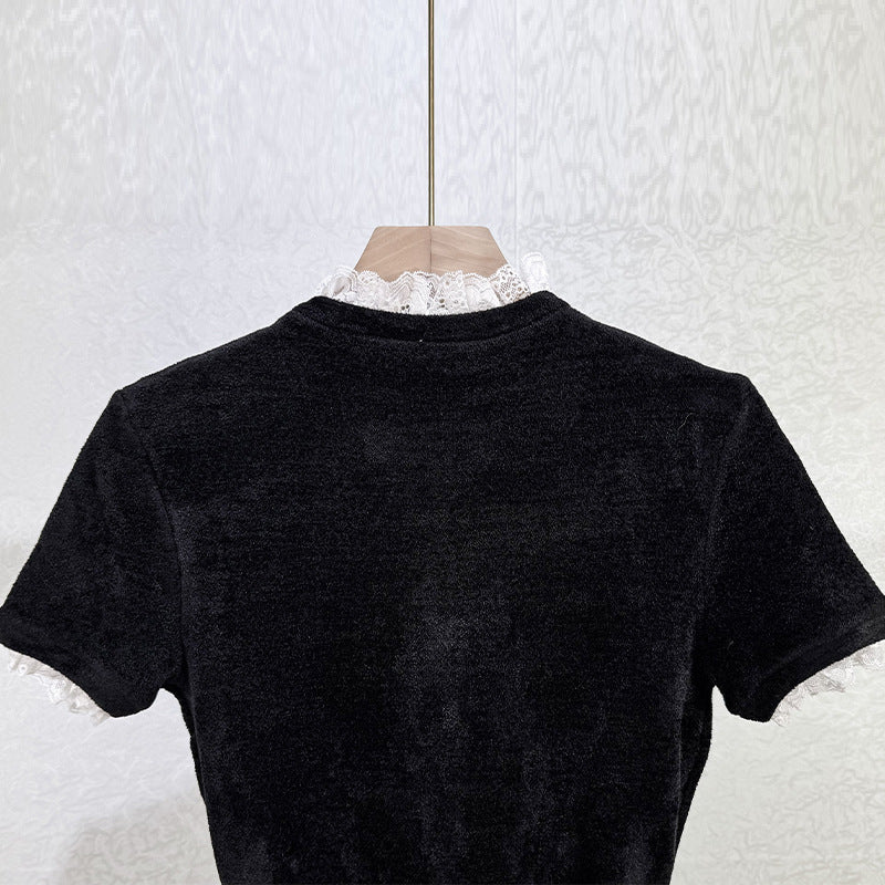 Kama Black Chenille Knit Midi Dress Avalabel