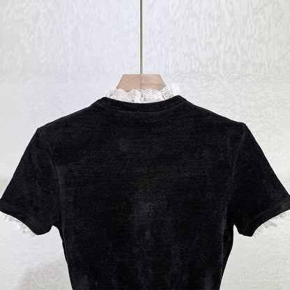 Kama Black Chenille Knit Midi Dress