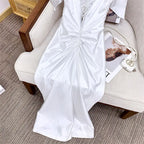 alexandra satin Corset Dress in white Avalabel