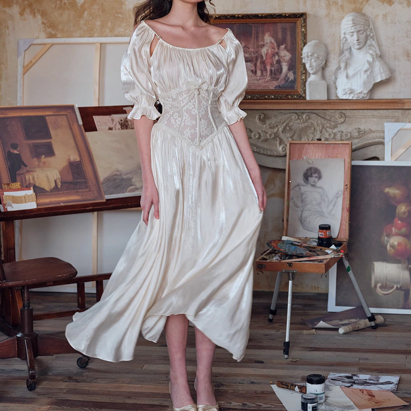 Spot LaceMa French Court Style Lace Dress Avalabel