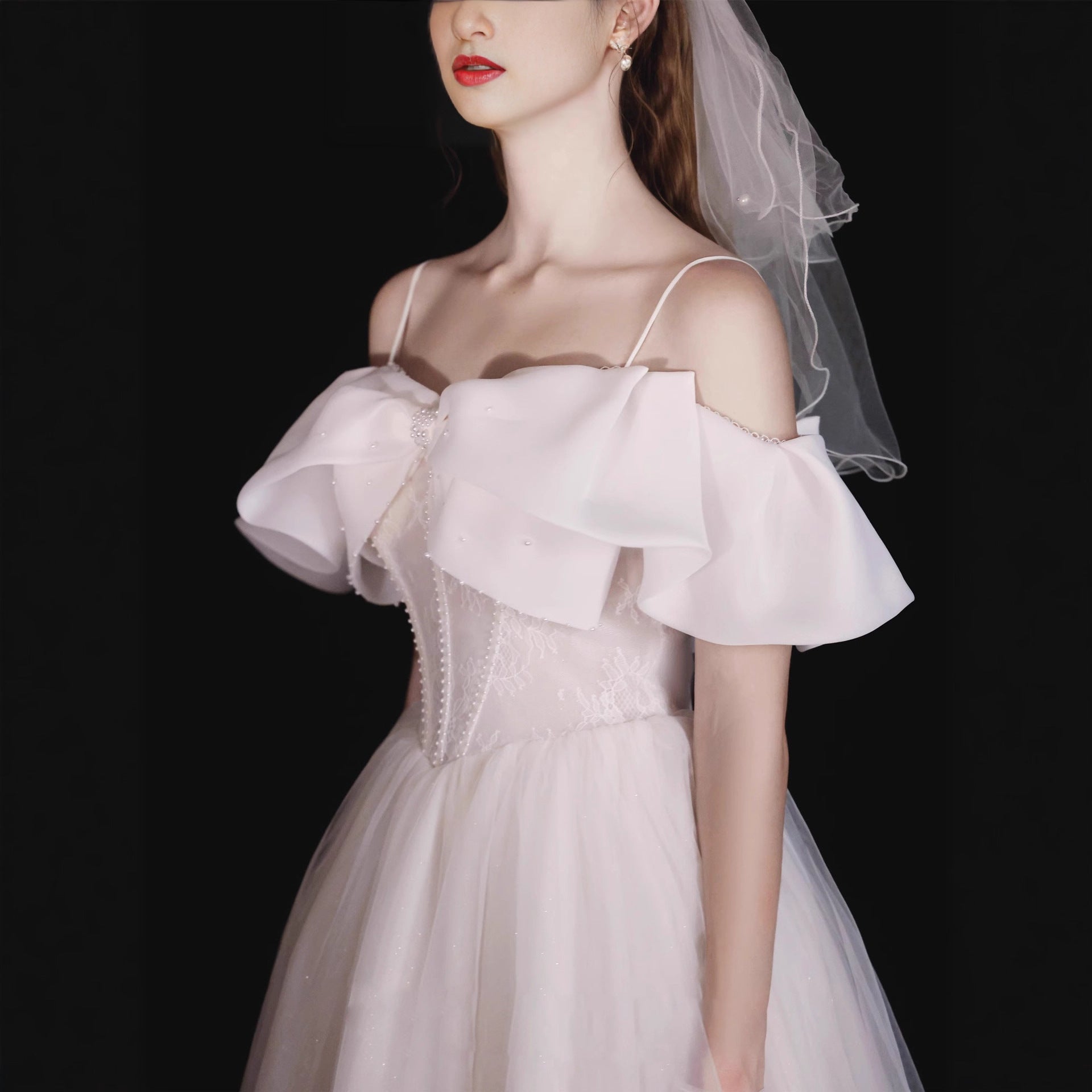 Sebastiane French-Style Ruffled One-Shoulder Midi Dress - White Avalabel
