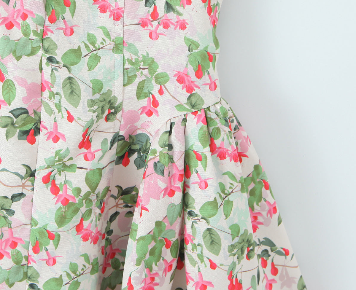 Plunge Neck Floral Mini Dress Avalabel