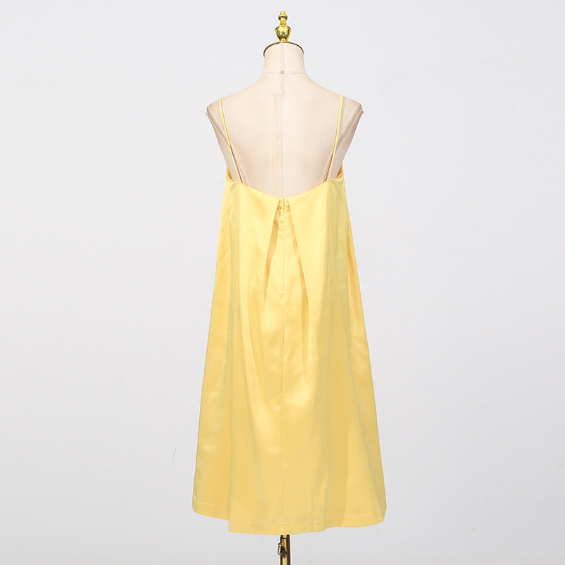 Edwina Applique Floral Embroidered Mini Dress in Yellow Avalabel