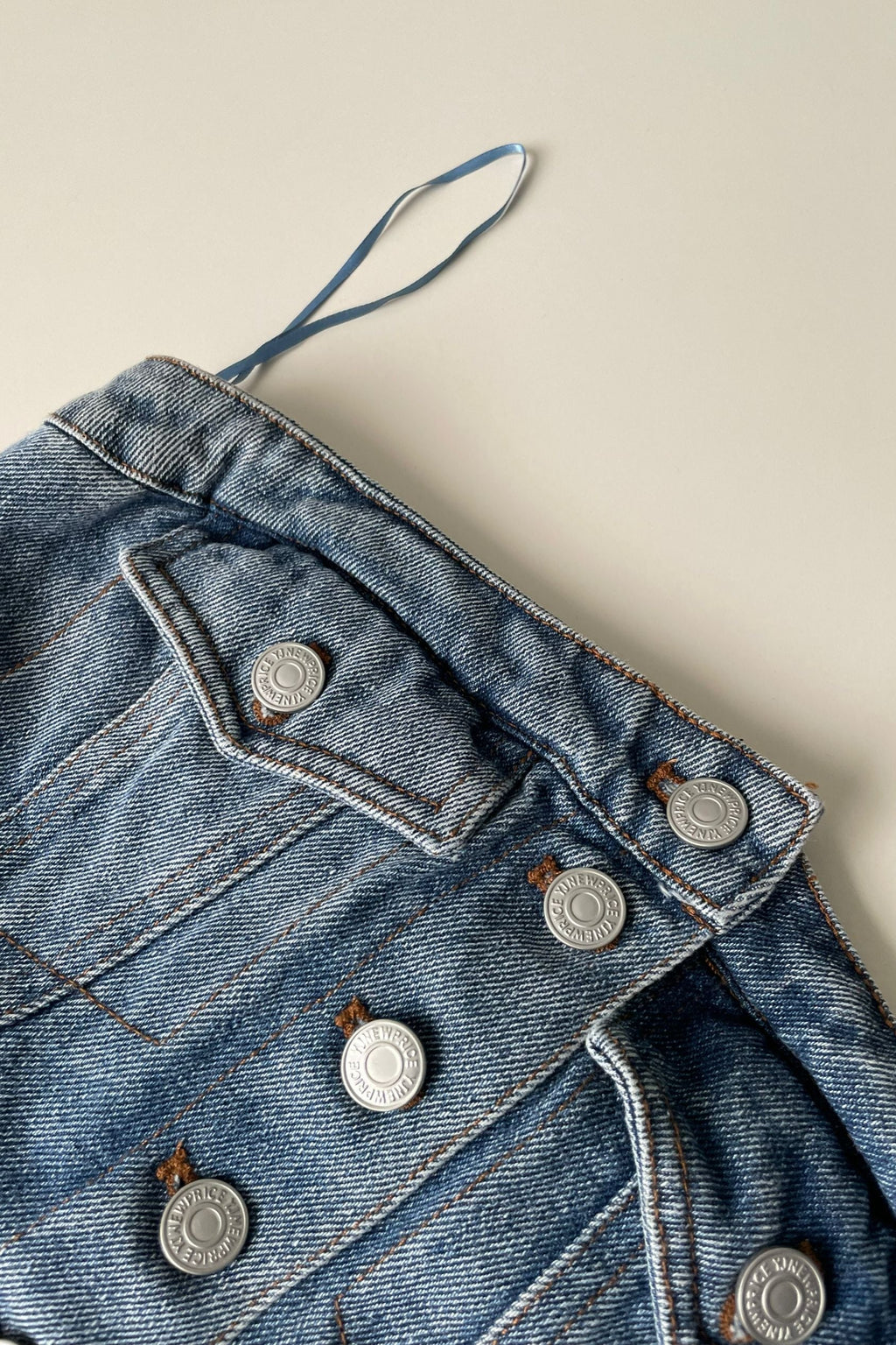 8-Button Denim Tube Top in Blue Avalabel