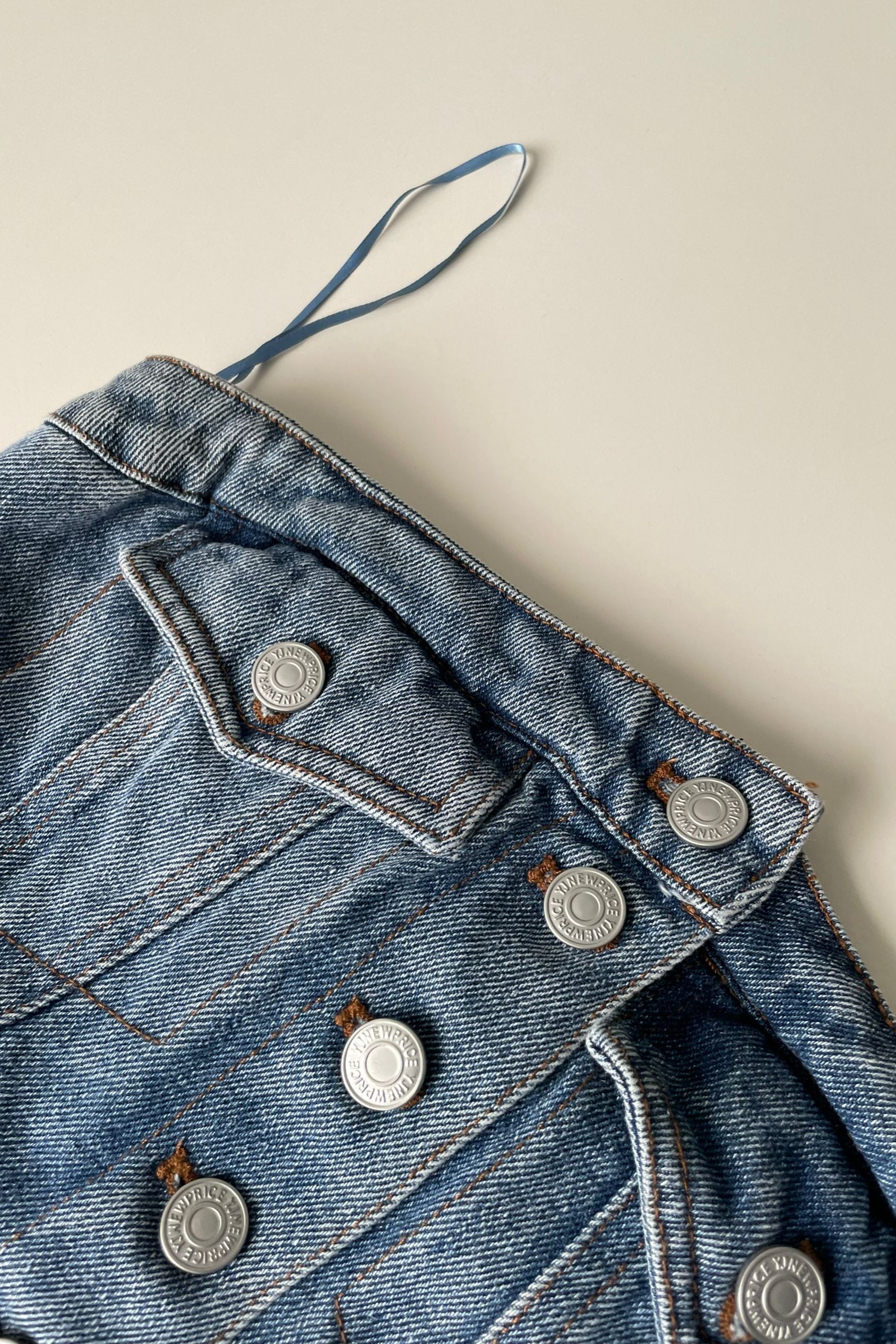 8-Button Denim Tube Top in Blue Avalabel