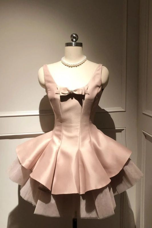 fluffy Mini Dress In Pink Avalabel