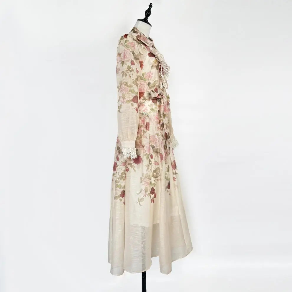 shirley Long Sleeve floral Printed Woven Maxi Dress Avalabel