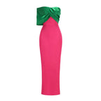 josephine fishtail strapless maxi dress - Green & Fuchsia Avalabel