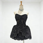 Lace Embroidered Bandeau Sleeveless Dress Avalabel