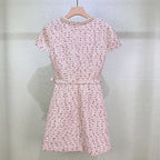 Embellished Bouclé Mini Dress in Pink Avalabel