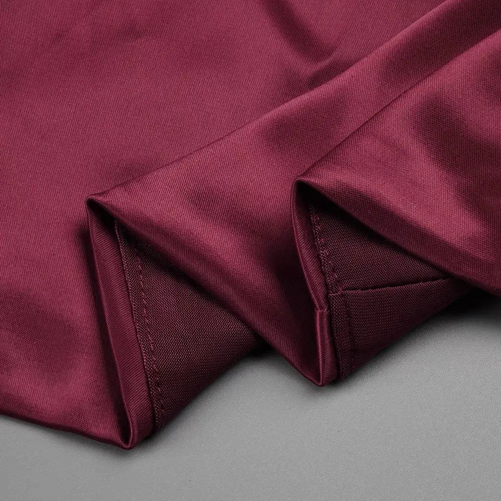 burgundy feather embellished strapless mini dress Avalabel