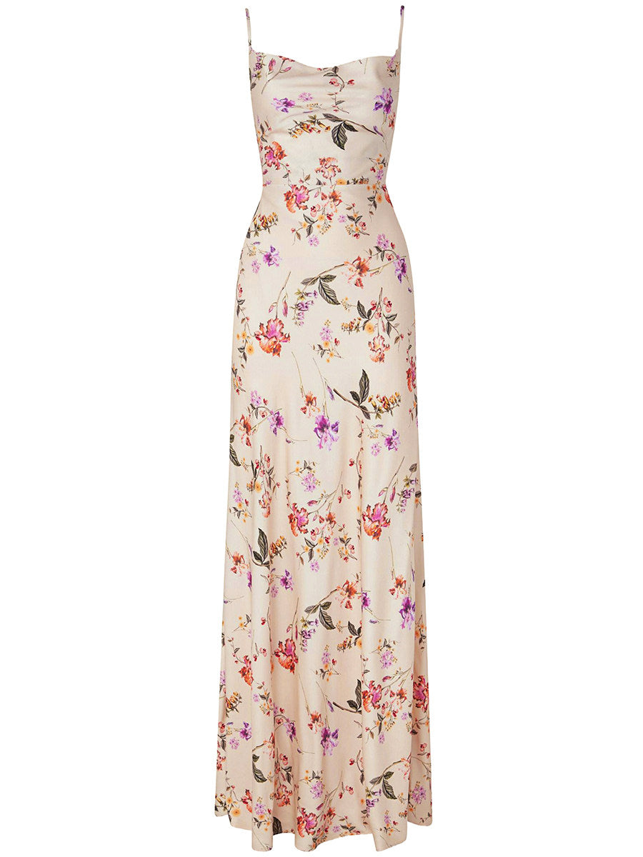 White Floral Slip Maxi Dress Avalabel