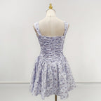 Lesley Blue Floral Print Mini Dress with Bloomers Avalabel