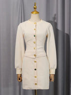 tabitha Embellished Button Co-ord Set – Ivoire Avalabel