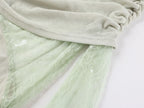Matcha lace strapless spliced knitted mini dress Avalabel