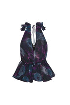 Floral Print Chiffon Ruffle Top Avalabel