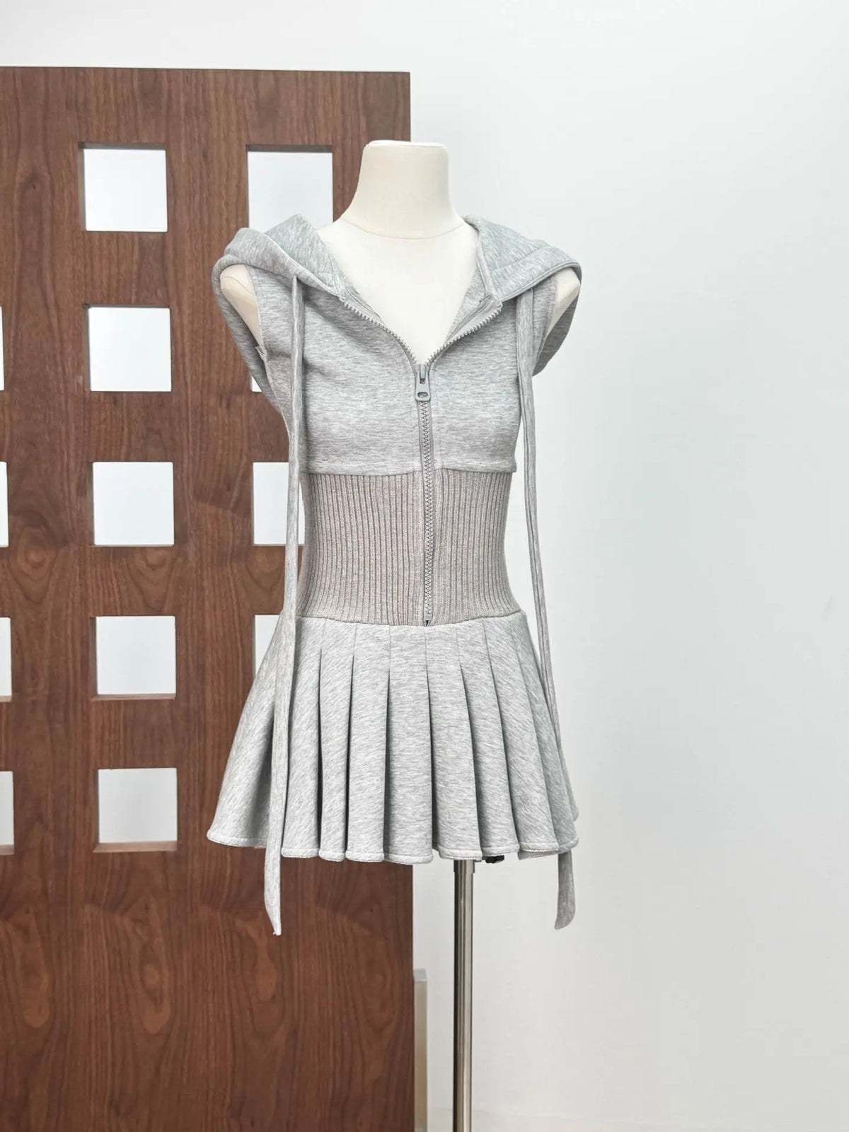 Cliffa Sleeveless Knit Mini Dress - Grey Avalabel