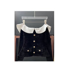 Chenille Knit Off-the-Shoulder Top in Black Avalabel