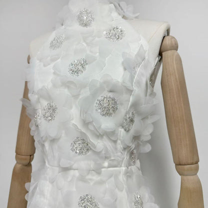 Cherry Blossom Mini Dress in White