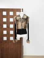 geraldine Faux Fur Knit Coat Avalabel