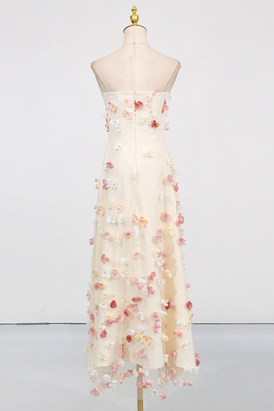 Off-Shoulder Embroidered Maxi Dress in Apricot Avalabel