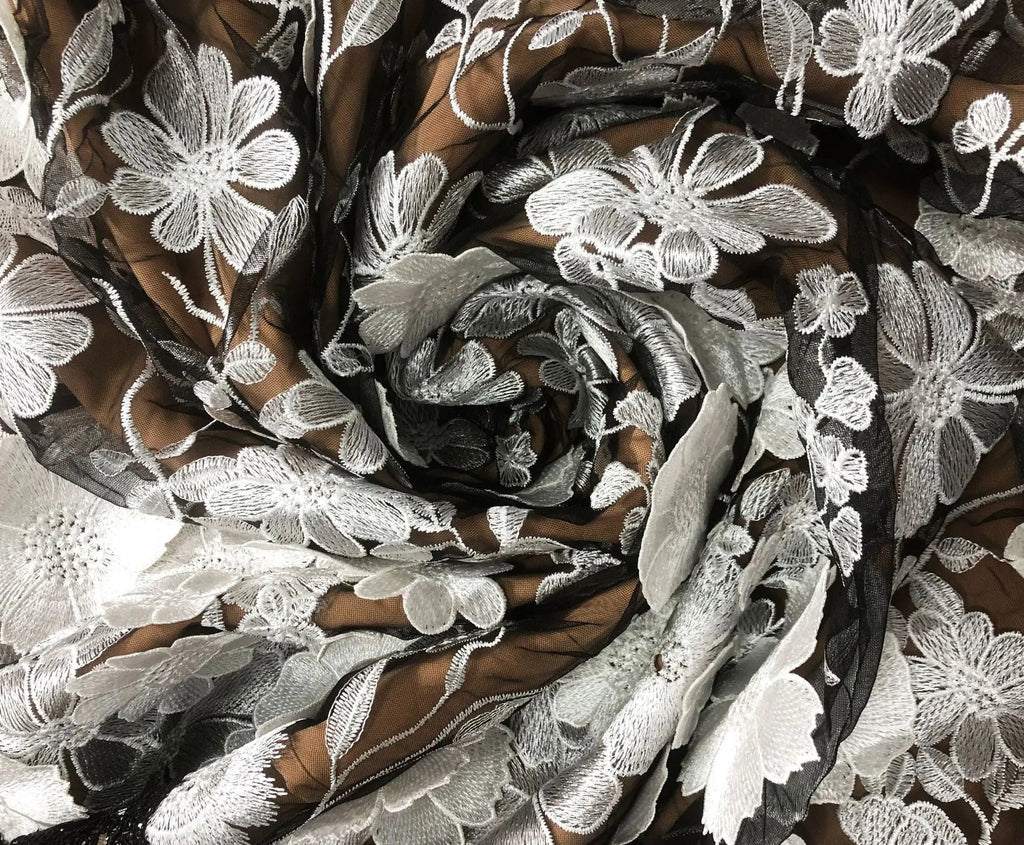 alyssa black Halter Floral Embroidered Midi Dress Avalabel