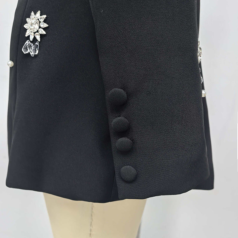 vivien Crystal embellished Blazer in black Avalabel