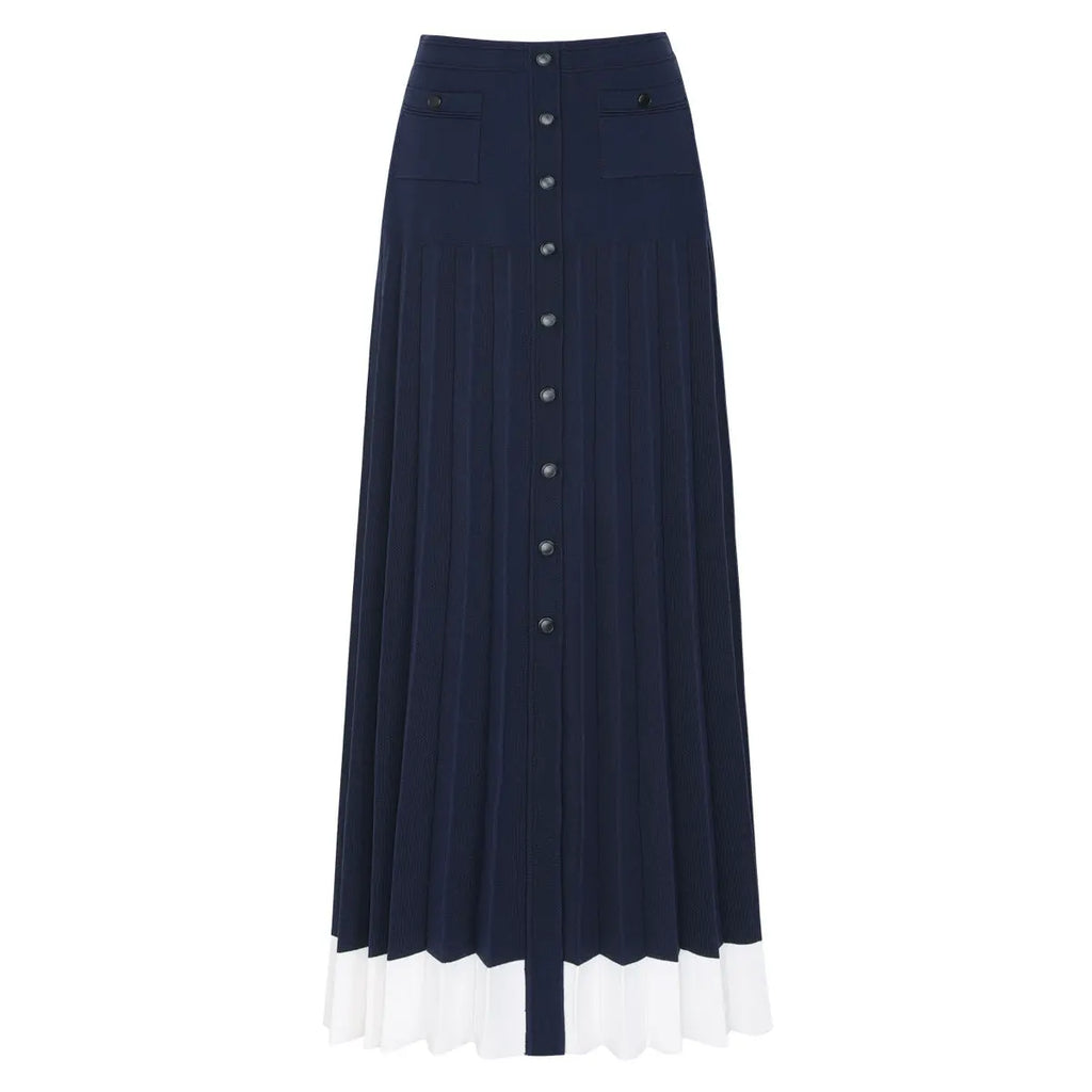 lyuba Two Tone Cropped Sleeveless Cardigan & Knit Skirt Avalabel