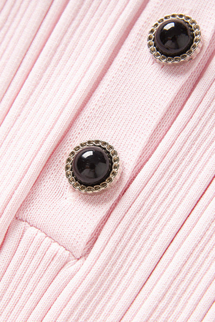 Christine Pink Contrast Collar Knit Mini Dress Avalabel