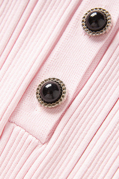 Christine Pink Contrast Collar Knit Mini Dress