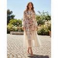 shirley Long Sleeve floral Printed Woven Maxi Dress Avalabel