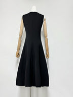 Kate Floral Print Embellished Sleeveless Midi Dress in Black Avalabel