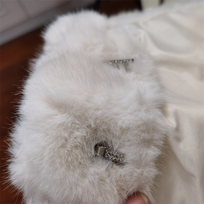 sharon Off Shoulder Faux Fur Two Piece Set Avalabel