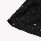 vanessa Long Sleeves Layered Lace Mini Dress in black Avalabel