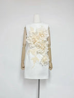 mandy 3d flower embellished Mini Dress in Black Avalabel