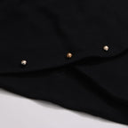 Button-embellished cotton-jersey top maxi skirt suit in black Avalabel