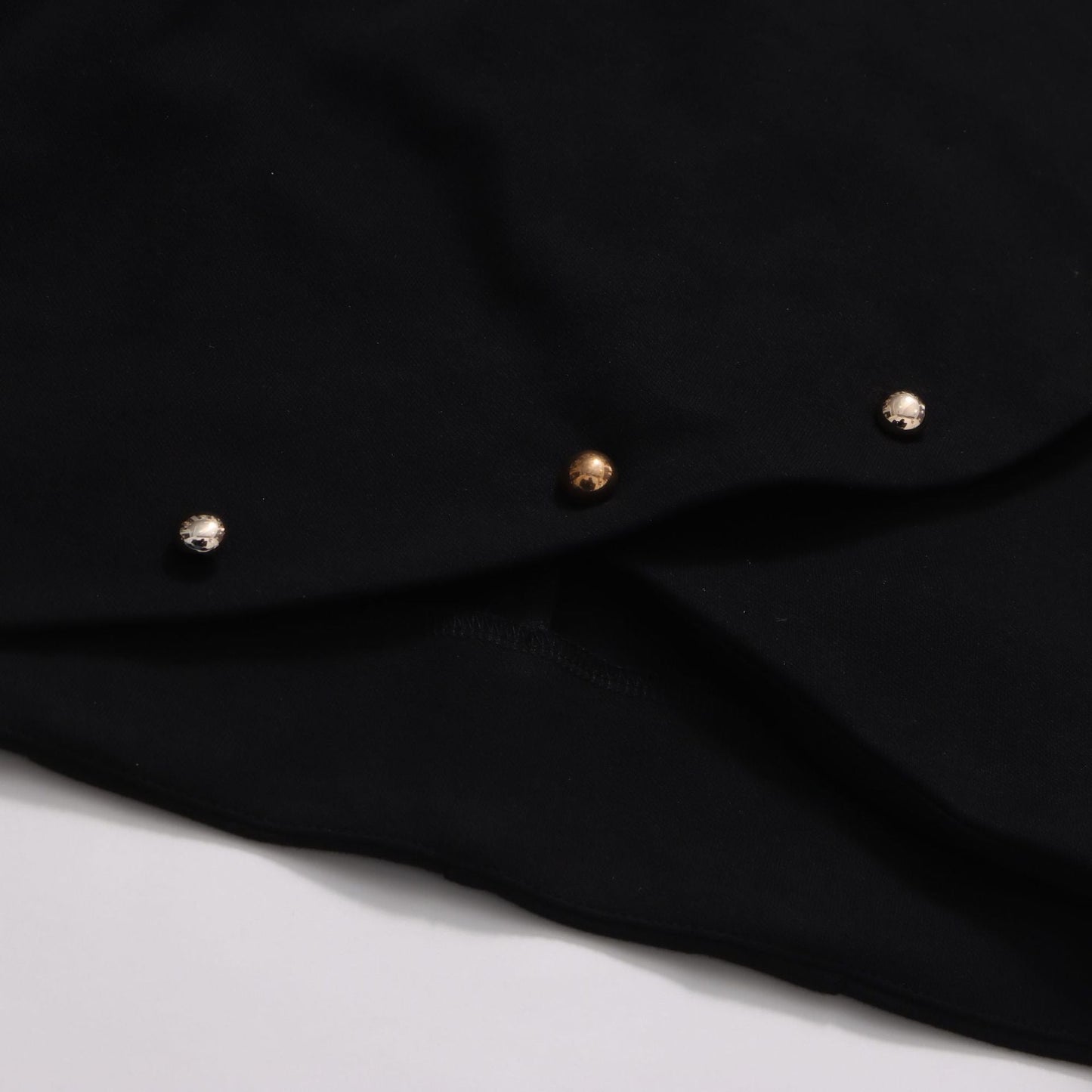 Button-embellished cotton-jersey top maxi skirt suit in black