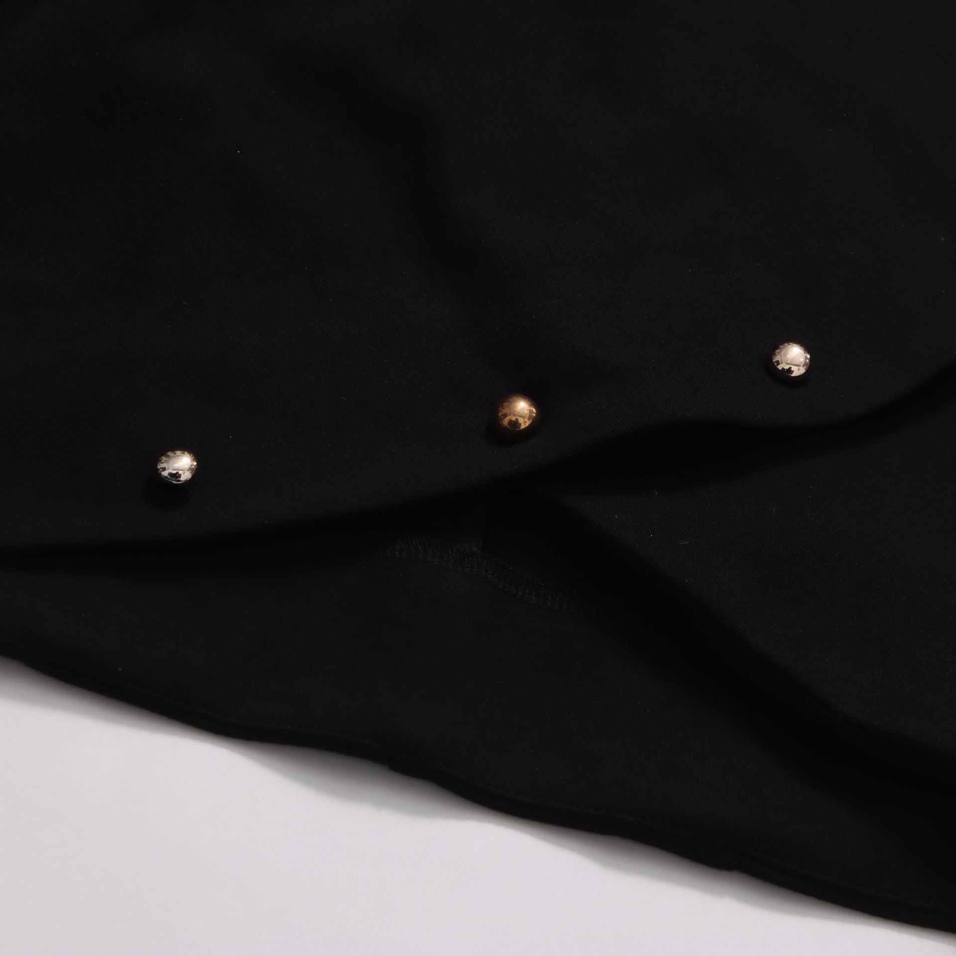 Button-embellished cotton-jersey top maxi skirt suit in black Avalabel